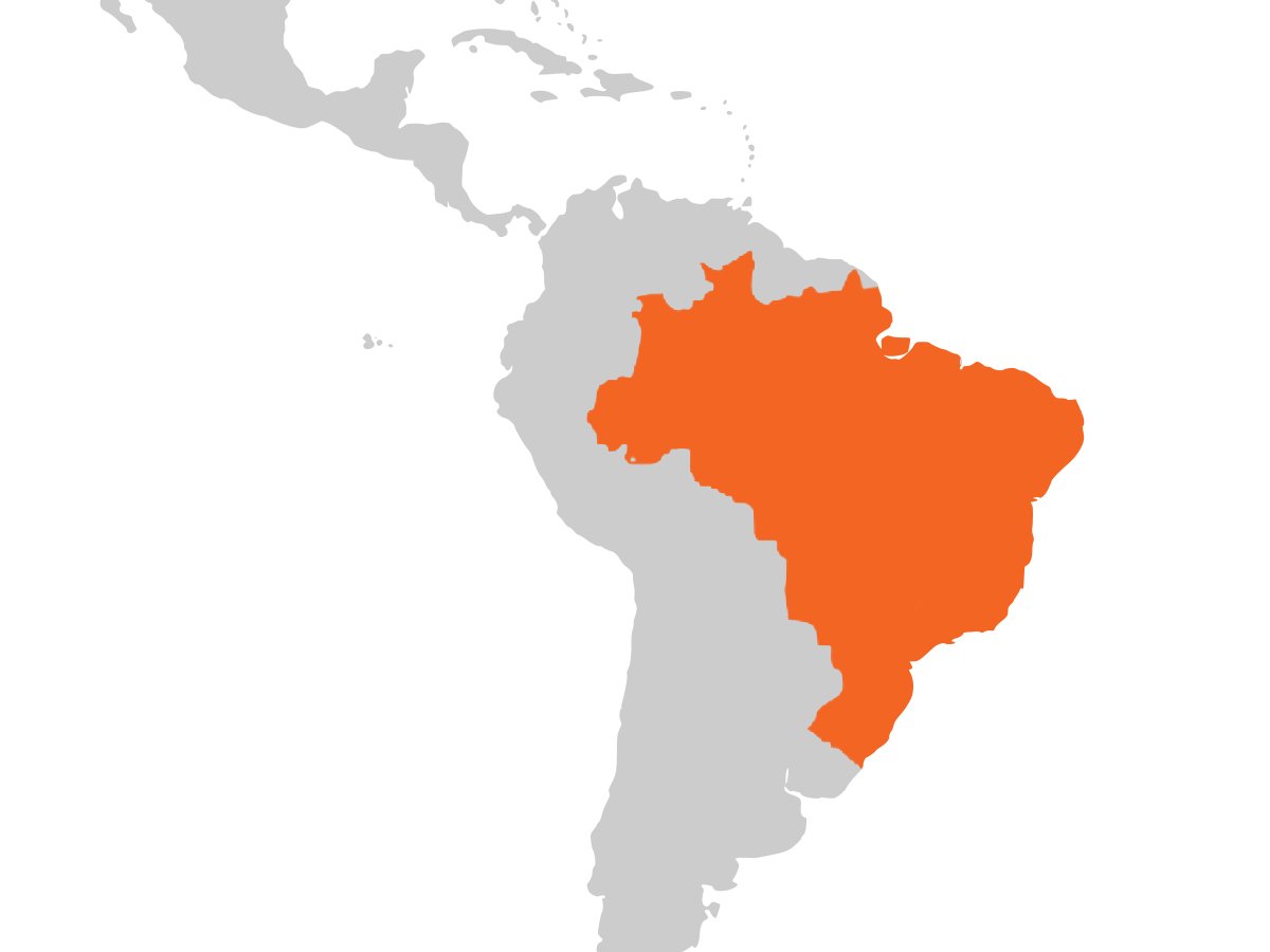 Highlighted region of the Arapaima's habitat range.